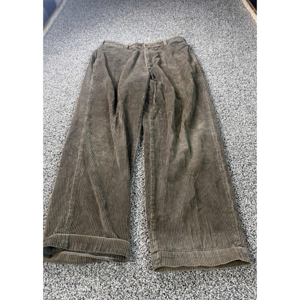 Vintage Abercrombie & Fitch Corduroy Pants Men's Size 34x32 Beige Baggy